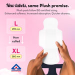 Buy PLUSH Ultra-Thin Extra Large Sanitary Pads for Women, 15 Pcs | For Light-Medium Flow | 2 Panty Liners | 100% Rash-Free | Pure U.S. Cotton Sanitary Napkins - Purplle