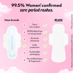 Buy PLUSH Ultra-Thin Extra Large Sanitary Pads for Women, 15 Pcs | For Light-Medium Flow | 2 Panty Liners | 100% Rash-Free | Pure U.S. Cotton Sanitary Napkins - Purplle