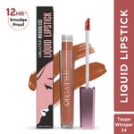Buy ORGATRE Moodbliss Liquid Lipstick | Long-Lasting, Transfer-Resistant & Hydrating Formula | Vibrant Gloss Finish with Intense Pigmentation | 12-Hour Smudge-Proof | Lightweight & Non-Drying | 4.5 ml, Taupe Whisper - Purplle