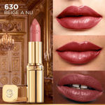 Buy L’Oreal Paris Color Hydrating Riche Satin Lipstick - 630 Beige A Nu, 4.3 gm - Purplle
