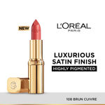 Buy L’Oreal Paris Color Hydrating Riche Satin Lipstick - 108 Bruin Cuirve, 4.3 gm - Purplle