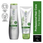 Buy Biolage Professional Fiberstrong Anti-Breakage Shampoo & Conditoner, 95% less breakage & Reduces Hairfall, With Bamboo, Vegan, 200 ml + 98 gm - Purplle