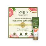 Buy Lotus Botanicals Vitamin C Skin Brightening MatteFLUID Sunscreen | SPF 50 Pa+++ | 100X Vitamin C | UVA/UVB Sun Protection | Brightens Skin | No White Cast | Water Resistant | All Skin Types | For Men & Women 5 gm - Purplle