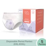 Buy Nua Overnight Period Panties for Women | 360 degree coverage | For Heavy Flow - XXL-XXXL | Unscented | 5 Disposable Period Panties | Upto 0% Leakage, 5 pcs - Purplle
