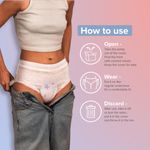 Buy Nua Overnight Period Panties for Women | 360 degree coverage | For Heavy Flow - XXL-XXXL | Unscented | 5 Disposable Period Panties | Upto 0% Leakage, 5 pcs - Purplle