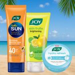 Buy Joy Summer Glow Kit (Lemon Facwash150ml + Hydra Gel 150ml + Sunscreen SPF 40, 60ml) - Purplle
