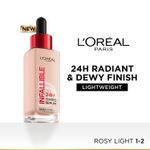 Buy L’Oreal Paris Infallible 24H Tinted Serum Foundation, Light-weight Coverage, Dewy & Radiant Finish, Transfer-proof, 1-2 Rosy Light, 30 ml - Purplle