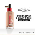 Buy L’Oreal Paris Infallible 24H Tinted Serum Foundation, Light-weight Coverage, Dewy & Radiant Finish, Transfer-proof, 3-4 Light - Medium, 30 ml - Purplle