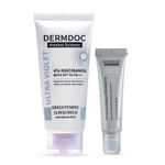 Buy DERMDOC Sun & Smile Kit (Combo of 2) | 4% Niacinamide Ultra Violet Brightening Sunscreen SPF 50 PA+++ (50 gm) | LipBright Treatment 1% Glutathione + 2.5% Arbutin Lip Lightening Balm (10 gm) - Purplle