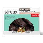 Buy Streax Creme Permanent Hair Colour - 3 Dark Brown Hair Color- 45 gm (Pack of 5) - Purplle
