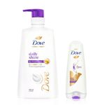 Buy Dove Daily Shine Duo (Shampoo 650 ml + Conditioner 175 ml) - Purplle