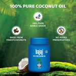 Buy Bajaj 100% Pure Coconut Oil 600ml Wide Mouth Jar | Made with Premium Grade 1 Quality Coconuts - Purplle