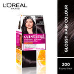 Buy L'Oreal Paris Casting Creme Gloss Hair Color - Ebony Black 200, 87.5 gm + 72 ml No Ammonia - Purplle