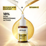 Buy Streax Bright & Shine Face Serum with 18% Vitamin C+ Glycolic Acid Complex for Brightening, Dark Spots Reduction, 30 ml - Purplle