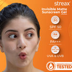 Buy Streax Invisible Matte Gel Sunscreen SPF 50 PA+++|Water Resistance, No white cast & Non-Greasy 50 gm - Purplle