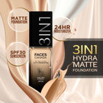 Buy FACES CANADA All Day Hydra Matte Foundation | 3-in-1 Foundation + Moisturizer + SPF30 | 10HR Long Wear | Buildable Coverage | Medium Natural 022, 30 ml - Purplle