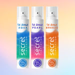 Buy Secret Temptation Te Amo Aqua, Breeze and Pearl No Gas Body Spray, Long Lasting Deodorants for Women, Pack of 3 (120ml each)|Perfume Body Spray - Purplle