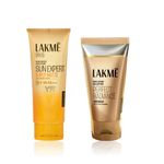 Buy Lakme AM Glow Protect Combo (Perfect Radiance Facewash – 50 gm + Matte Sunscreen SPF 50 PA+++ – 50 ml) Combo of 2 - Purplle