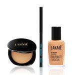 Buy Lakme Bold & Beautiful Combo (Forever Matte Foundation – 27 ml + Eyeconic Kajal – Deep Black – 0.35 gm + Ultimate Glam Compact – 8 gm) Combo of 3 - Purplle