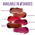 Buy Blue Heaven Ultimatte Whipp Lip Liquid Lipstick Waterproof Infused with Cocoa Butter & Rosehip Oil | Hydrating | Airy Mousse Texture | Soft Matte Finish | Intensely Pigmented | Velvet Brown | 3 ml - Purplle