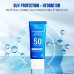Buy Blue Heaven 1% Hyaluronic Gel Sunscreen SPF50 PA++++ | Sun Protection + Hydration formula With Vitamin E, Cedarwood Oil & Plant-Based Mucin | Lightweight Non-Greasy | No White Cast | Fragrance Free| Sunscreen for Men and Women| 50 Gm - Purplle