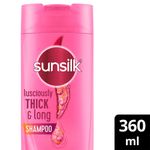 Buy Sunsilk Lusciously Thick & Long Shampoo With Keratin, Yoghurt Protein & Macadamia Oil For 2X thicker & Fuller Hair, 360 ml - Purplle