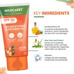 Buy MildCares Sunscreen Aqua Gel SPF 50 PA+++ | Infused with 99% Pure Sea Buckthorn | UV Protection | Lightweight & Nourishing | For All Skin Type, Men & Women (80 gm) - Purplle