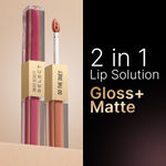 Buy Swiss Beauty Select Do The Duet Lipstick | Matte Liquid Lipstick + Tinted Gloss | Infused with Vitamin E and Jojoba Oil | 1 Amber Nude 3 ml - Purplle