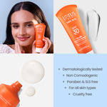 Buy Lotus Herbals SafeSun UltraRx Glow Essence Sunscreen SPF 30 for UV/Blue Filters Broad Spectrum Protection, Niacinamide & Vitamin E, Dewy Finish, Dermatologically Tested, Oily, Dry, Combination Skin, 50 gm - Purplle