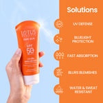Buy Lotus Herbals SafeSun UltraRx Tinted-S1 Sunscreen SPF 50+ for UV/Blue Filters, Broad Spectrum Protection with Niacinamide and Ceramide, Non Oily, Dermatologically Tested, For Oily, Dry, Combination Skin, 50 gm - Purplle