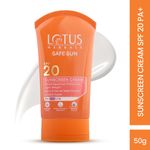 Buy Lotus Herbals Safe Sun Sunscreen Cream - Berry | SPF 20 | PA+ | Sweat & Waterproof | Non-Greasy | 50 gm - Purplle
