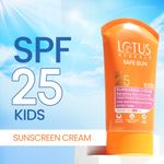 Buy Lotus Herbals Safe Sun KidsA Sunscreen CreamA - Sensitive Skin Formula | SPF 25 | Non Greasy | Sweat & Waterproof | 50 gm - Purplle