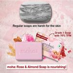 Buy Moha Rose And Almond Soap Nourishing Soap For Soft Radiant Skin - Pack Of 3 300 gm - Purplle