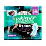 Buy Whisper Bindazzz Nights XXL Sanitary Pads Upto 0% Leaks All Night Long (15 pads) - Purplle