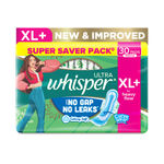 Buy Whisper Ultra Upto No Gap No Leaks Sanitary Pads, XL+ Pads, For Heavy Flow Protection, 30 pads - Purplle