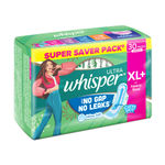 Buy Whisper Ultra Upto No Gap No Leaks Sanitary Pads, XL+ Pads, For Heavy Flow Protection, 30 pads - Purplle