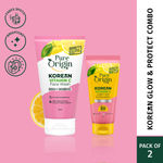Buy Pure Origin Korean Vitamin C Gel Sunscreen (50 gm) & Face Wash (150 ml) | No White Cast, SPF 50 & PA+++ | Brightens & Fades Dark Spots | For All Skin Types - Combo of 2 - Purplle