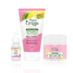 Buy Pure Origin Korean Vitamin C Bright Boosting Kit | Face Wash (150 ml), Serum (10 ml) & Vit C Gel Moisturizer (100 gm) | Reduces Spots, Dullness & Evens Tone | Visibly Bright Skin | For All Skin Types - Combo of 3 - Purplle