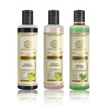 Buy Khadi Natural Bath Essential Combo 1 (A mla & Bhringraj Cleanser 210 ml | A mla & Bhringraj Conditioner 210 ml | Neem & Teatree Face Wash 210 ml) - Purplle