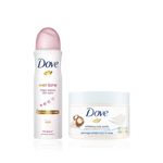 Buy Dove International Silky Glow Essentials Combo ( Body Polish Scrub Rice Milk And Moisturizing Macadamia 298 gm + Eventone Deodorant For Women 150 ml ) Combo of 2 - Purplle
