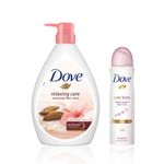 Buy Dove International Daily Elegance Essentials Combo ( Almond Cream Body Wash with Hibiscus for Smooth Skin Soft & Sweet Scent 1L + Eventone Deodorant For Women 150 ml ) Combo of 2 - Purplle
