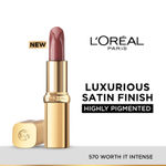 Buy L’Oreal Paris Color Hydrating Riche Satin Lipstick - 570 Worth It Intense, 4.5 gm - Purplle