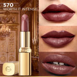Buy L’Oreal Paris Color Hydrating Riche Satin Lipstick - 570 Worth It Intense, 4.5 gm - Purplle