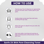 Buy Sanfe 2% BHA Pore Cleansing Toner - For Blackheads, Enlarged Pores, Wrinkles, Fine Lines, 100 ml - Purplle