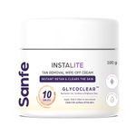 Buy Sanfe Instalite Detan Wipe Off Body Cream, Tan Removal Detan Cream 1 Tone Brighter in 10 mintues 100 gm - Purplle