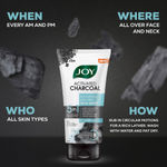 Buy Joy Activated Charcoal Face Wash for Oily Skin 100 ml x 2 | Controls Oil & Removes Dirt & Blackheads | Fights Pollution, Reduces Acne & Pimples For a Clearer & Smoother Skin Pack of 2 - Purplle