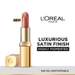 Buy L’Oreal Paris Color Hydrating Riche Satin Lipstick - 540 Nu Unstoppable, 4 gm - Purplle