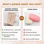 Buy Mcaffeine Exfoliating Tan Removal Soap- 1% Salicylic Acid & Lactic Acid -Pack Of 3X100 gm | Bath Soap With Exfoliating Particles For Soft, Glowing Skin - Purplle