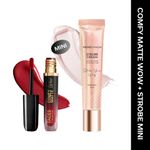Buy FACES CANADA Comfy Matte Wow Liquid Lipstick - Maroon Maven 05 (3.8 ml) & Rose Gold Strobe Cream (18 ml) Combo - Purplle