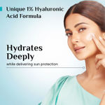 Buy Pilgrim 1% Hyaluronic Acid Sunscreen Gel With SPF 50+++, 50 gm, with Korean White Lotus, Light Aqua Gel Forumla, No White-Cast for UVA/B Rays & Blue Light Protection, for All Skin Types - Purplle